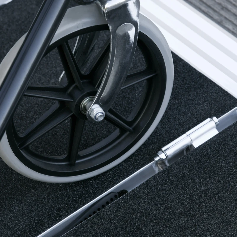 HOMCOM 2' Portable Wheelchair Ramp Aluminum Threshold Mobility Single-fold for Scooter with Carrying Handle