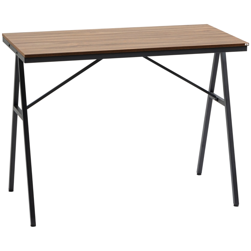 HOMCOM Industrial Bar Table with Steel Frame, Counter Height Table Pub Table for Kitchen Dining Room Cafe, Brown/Black