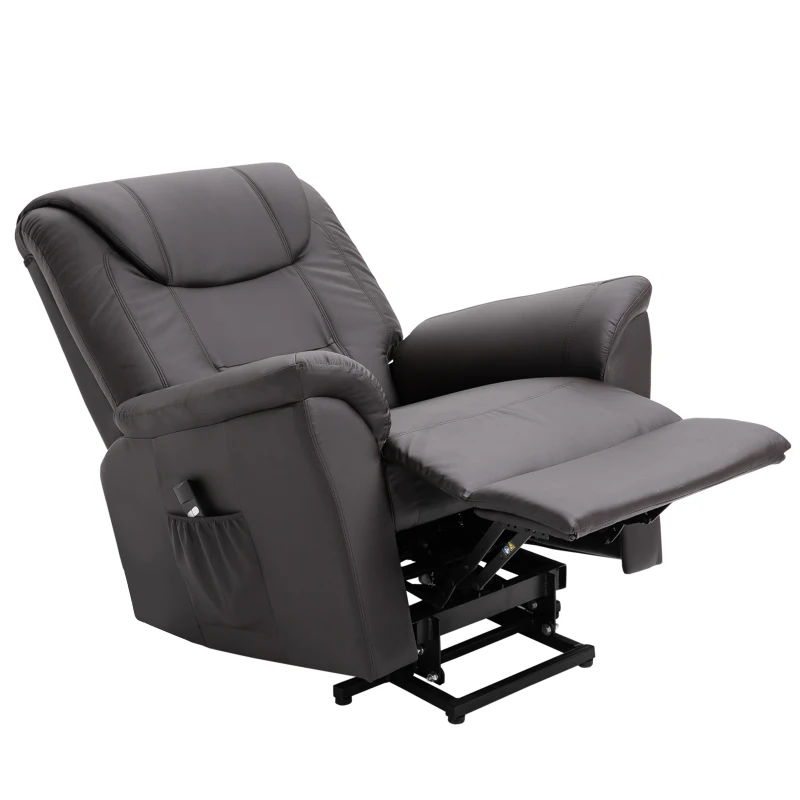 HOMCOM Electric Power Lift Recliner Chair w/ Remote, Brown