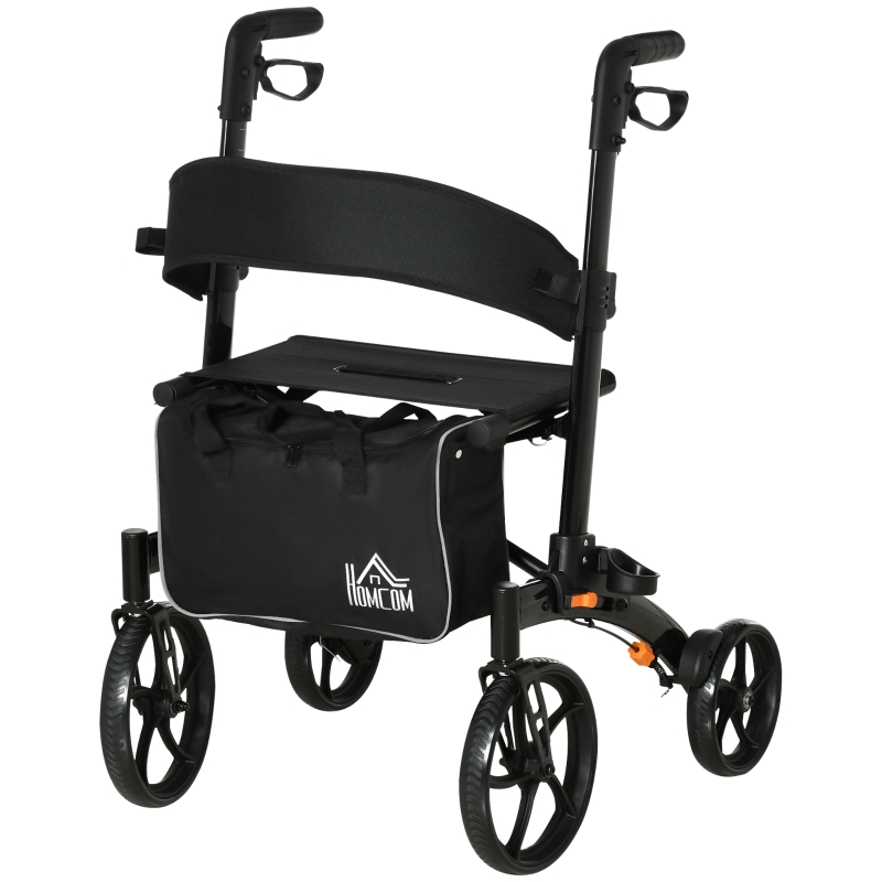 HOMCOM Aluminum Rollator Walker for Seniors and Adults with 10 