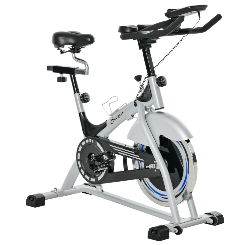 Soozier Indoor Cycling Bike Quiet Belt Drive Exercise Stationary, Flywheel Cardio Workout Bicycle