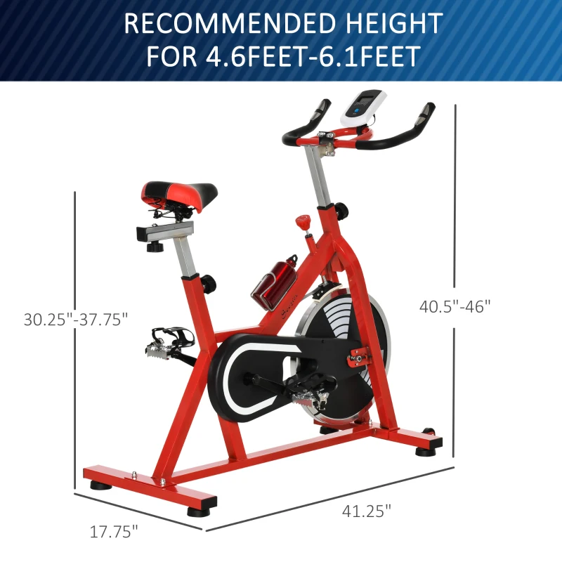 Soozier Pro Indoor Upright Exercise Cycling Bike Cardio Workout Aerobic Bicycle with Adjustable Resistance Water Bottle for Home Gym Office