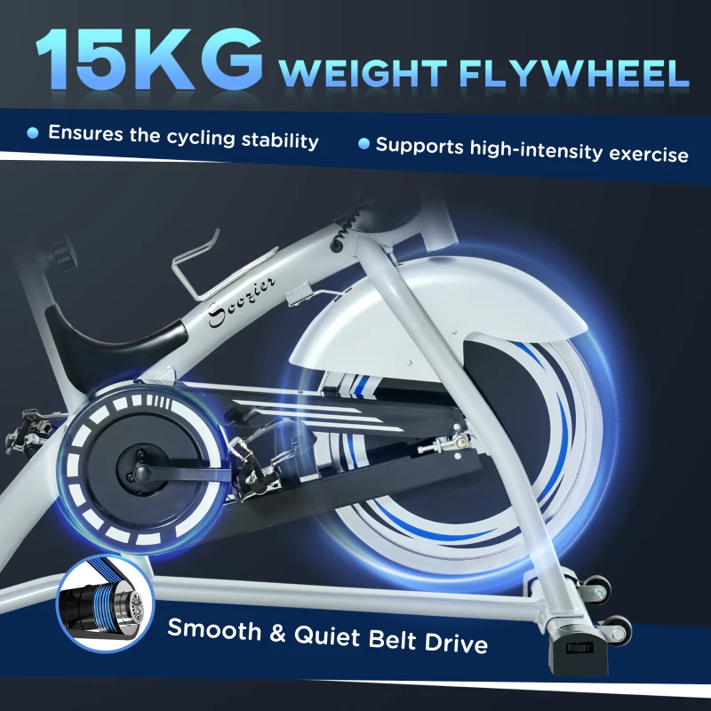 Soozier Indoor Cycling Bike Quiet Belt Drive Exercise Stationary, Flywheel Cardio Workout Bicycle