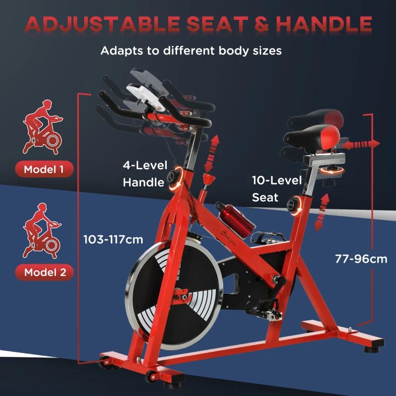 Soozier Pro Indoor Upright Exercise Cycling Bike Cardio Workout Aerobic Bicycle with Adjustable Resistance Water Bottle for Home Gym Office