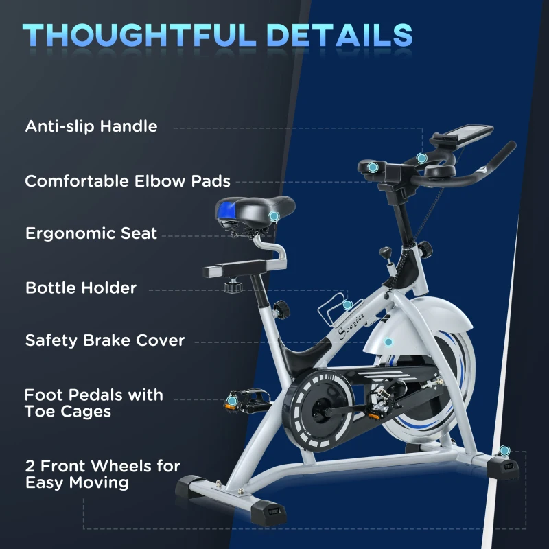 Soozier Indoor Cycling Bike Quiet Belt Drive Exercise Stationary, Flywheel Cardio Workout Bicycle