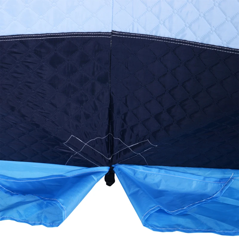 Outsunny 8-Person Insulated Ice Fishing Tent Shelter with Ventilation Windows and Carry Bag, for -22℉, Blue