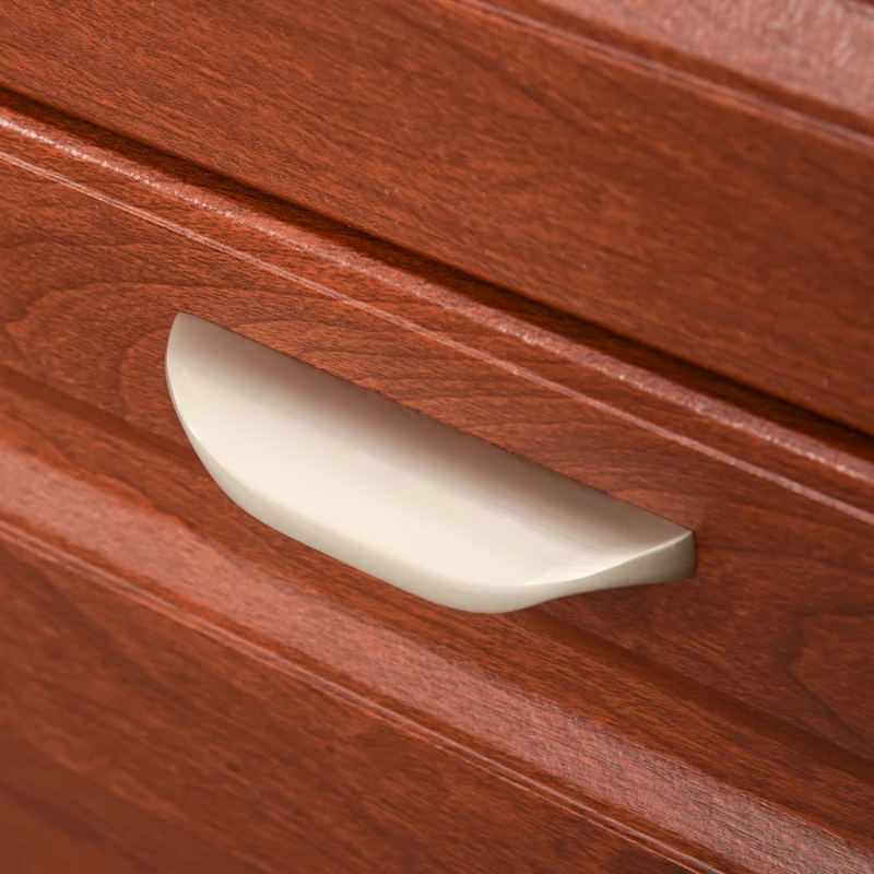 HOMCOM 4 Drawer Vertical File Cabinets Freestanding Enclosed Storage Cabinet with File Hanging, Dark Coffee