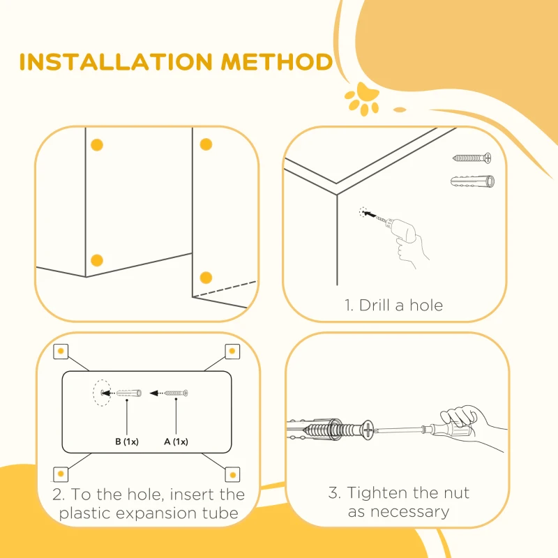 PawHut 29.5" - 32" Dog Gate for Doorways Stairs, Pressure Mount Safety Gate for Easy Step with Auto Close, Steel and Wood, Walk Through Pet Gate for Small and Medium Dogs