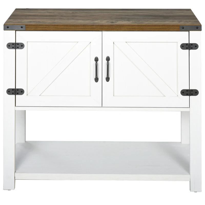 HOMCOM 2-Door Free Standing Sideboard Console Table with Bottom Shelf, Entryway, Oak