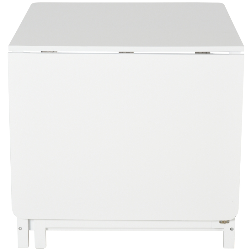 HOMCOM 59"L Expandable Foldable Dining Table with 2 Drawers & Bottom Storage Shelf, For Kitchken Dining Furniture, White