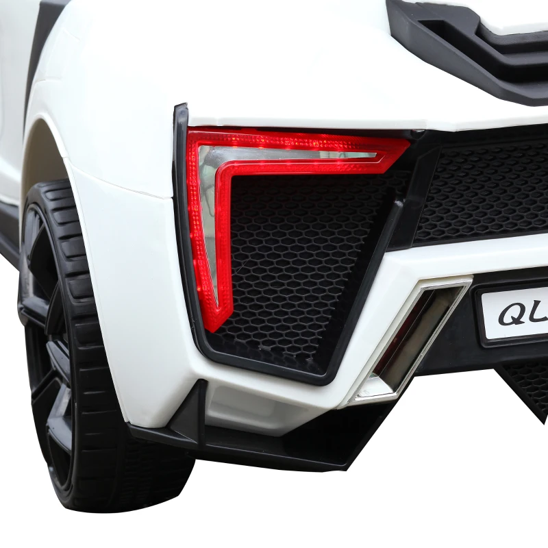 Aosom Ride On Car for Kids  6V Electric Ride-On Car with Parental Remote Control, 2 Speeds, LCD power indicator, Seat Belt (White)