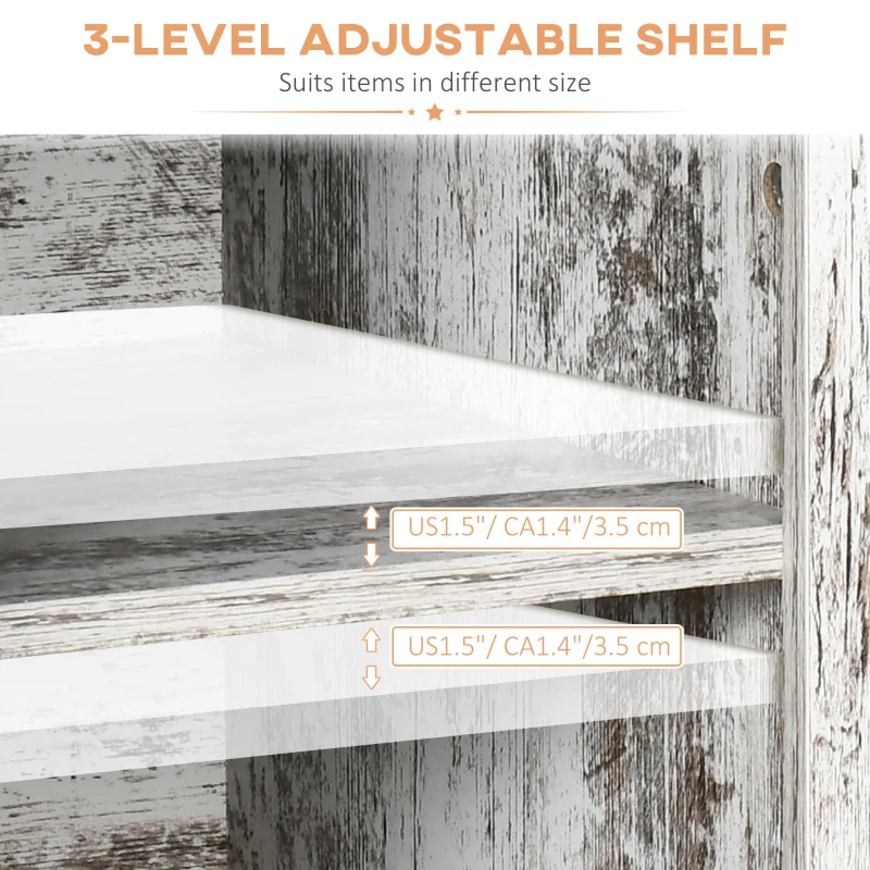 HOMCOM Sideboard Buffet Kitchen Sideboard Cabinet with Five Drawers Two Door Cabinets Adjustable Shelf for Living Room White