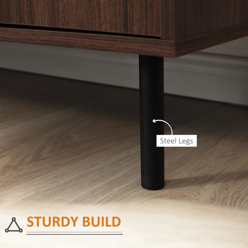 HOMCOM Retro Sideboard with 2 Cabinets 3 Drawers, Buffet Table, Brown