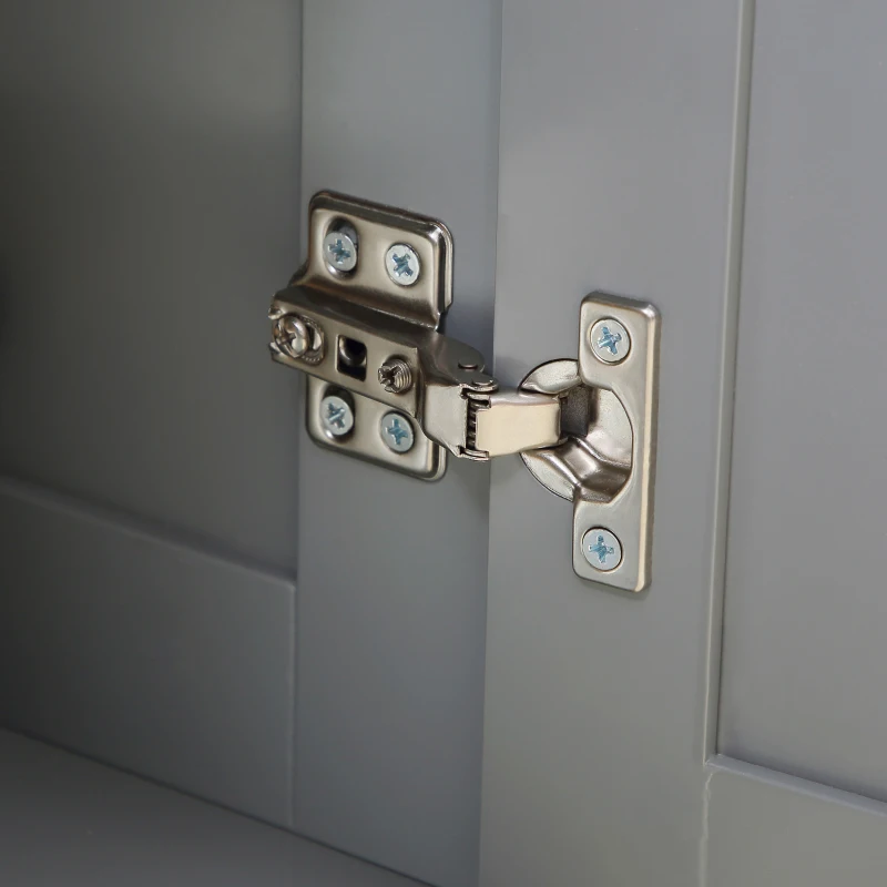 HOMCOM Rolling Kitchen Island Cart - Grey, with Cabinets & Drawers, Spacious Worktop - Ideal for Storage & Meal Prep