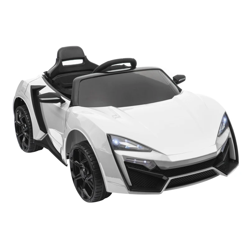 Aosom Ride On Car for Kids  6V Electric Ride-On Car with Parental Remote Control, 2 Speeds, LCD power indicator, Seat Belt (White)
