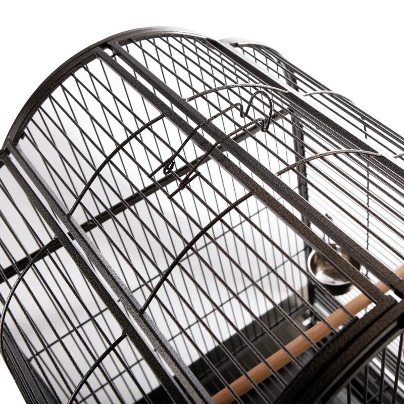 PawHut 63-inch Large Bird Parrot Cage Rolling Cockatiel Finch Macaw Aviary Cage Open Play Top with 2 Perch 3 Stainless Steel Cup Pet Furniture