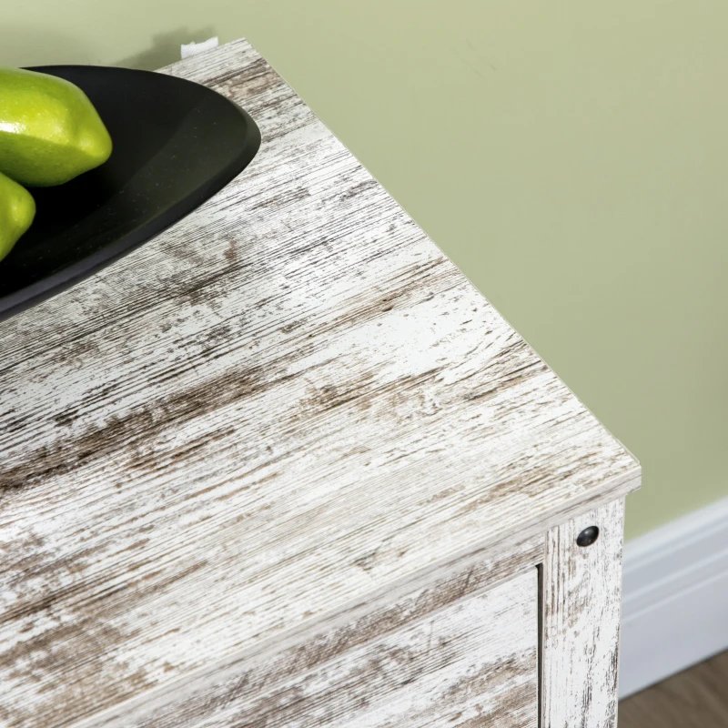 HOMCOM Sideboard Buffet Kitchen Sideboard Cabinet with Five Drawers Two Door Cabinets Adjustable Shelf for Living Room White