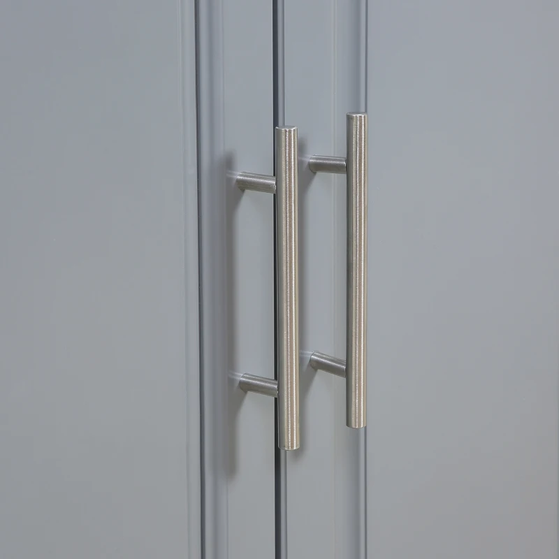 HOMCOM Rolling Kitchen Island Cart - Grey, with Cabinets & Drawers, Spacious Worktop - Ideal for Storage & Meal Prep