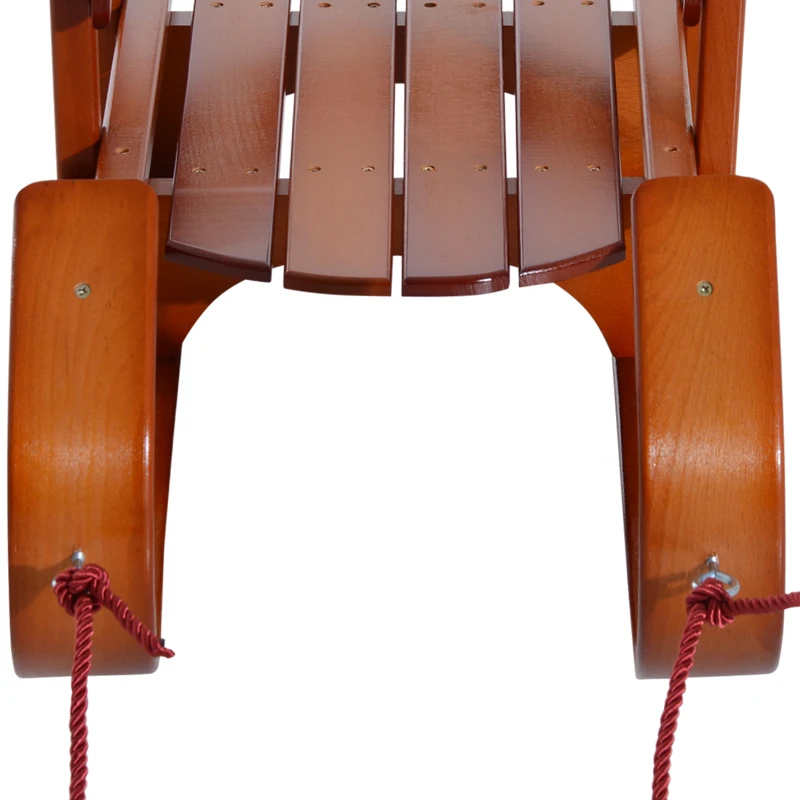 Qaba Baby Sleigh Snow Sled Children Wooden Sledge Ski Sliding