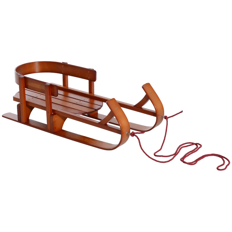 Qaba Baby Sleigh Snow Sled Children Wooden Sledge Ski Sliding