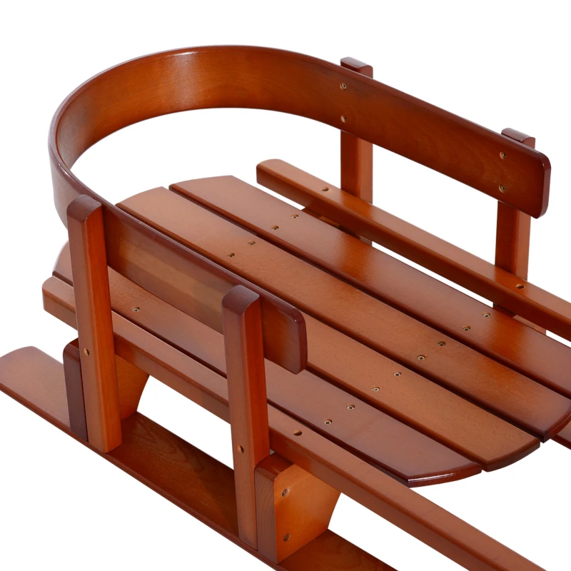 Qaba Baby Sleigh Snow Sled Children Wooden Sledge Ski Sliding