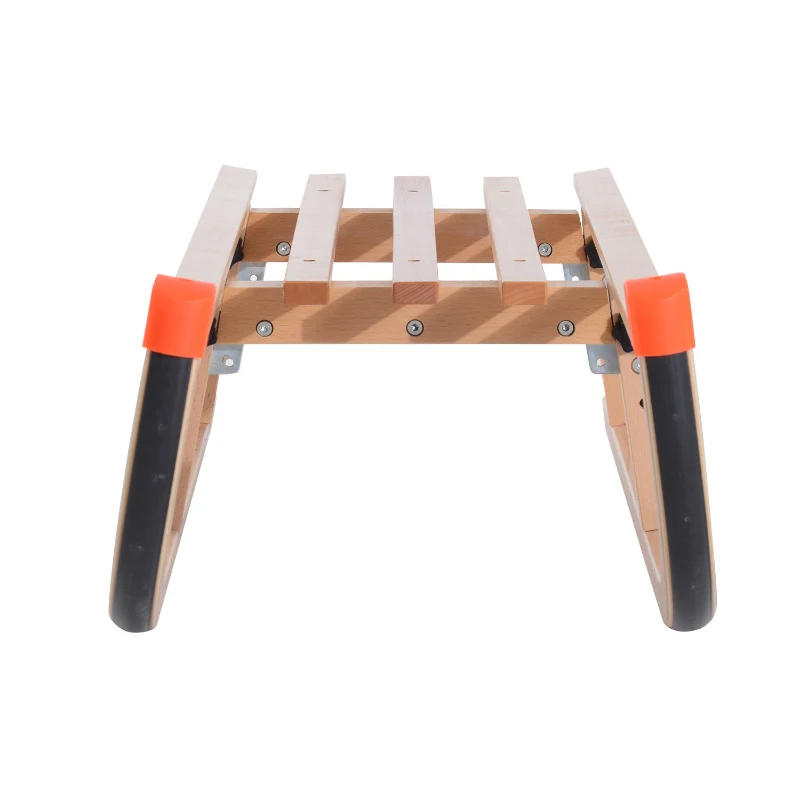 HOMCOM Baby Sleigh Wooden Snow Sled Folding Ski Sliding Outdoor Sport