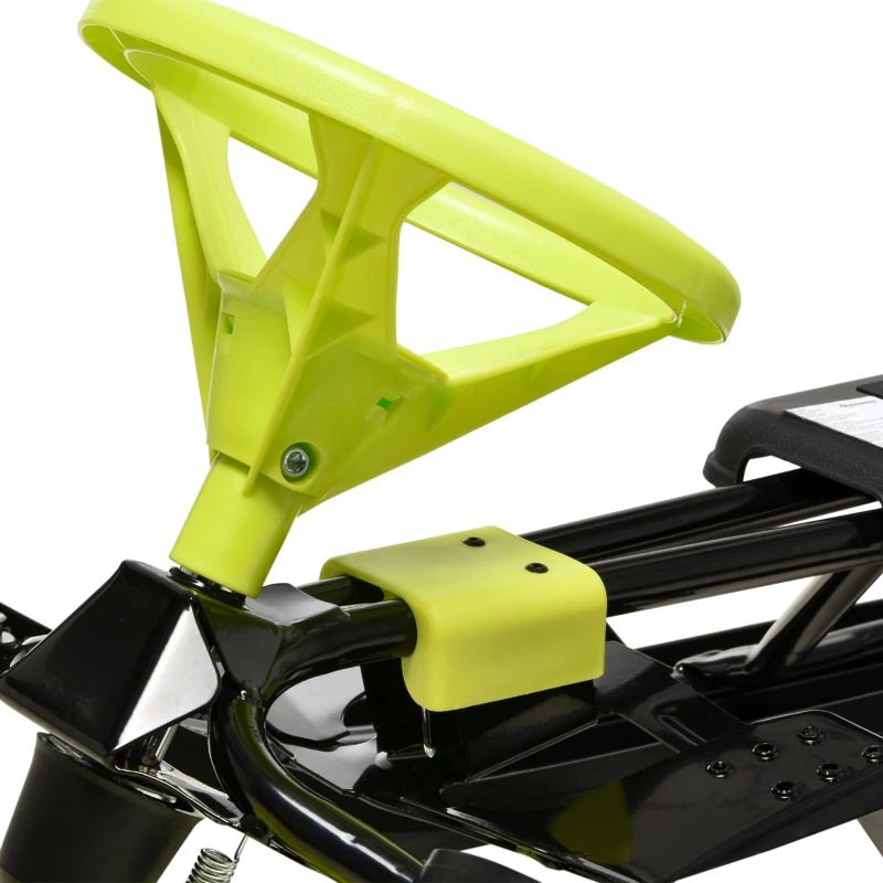 Outsunny Kids Snow Sled, Ski Sled Slider Board,  Racer Snowmobile, with Foot Break, Pull Rope, Steering Wheel, for Downhill and Uphill, Age 5 & up, Gift for Boys & Girls