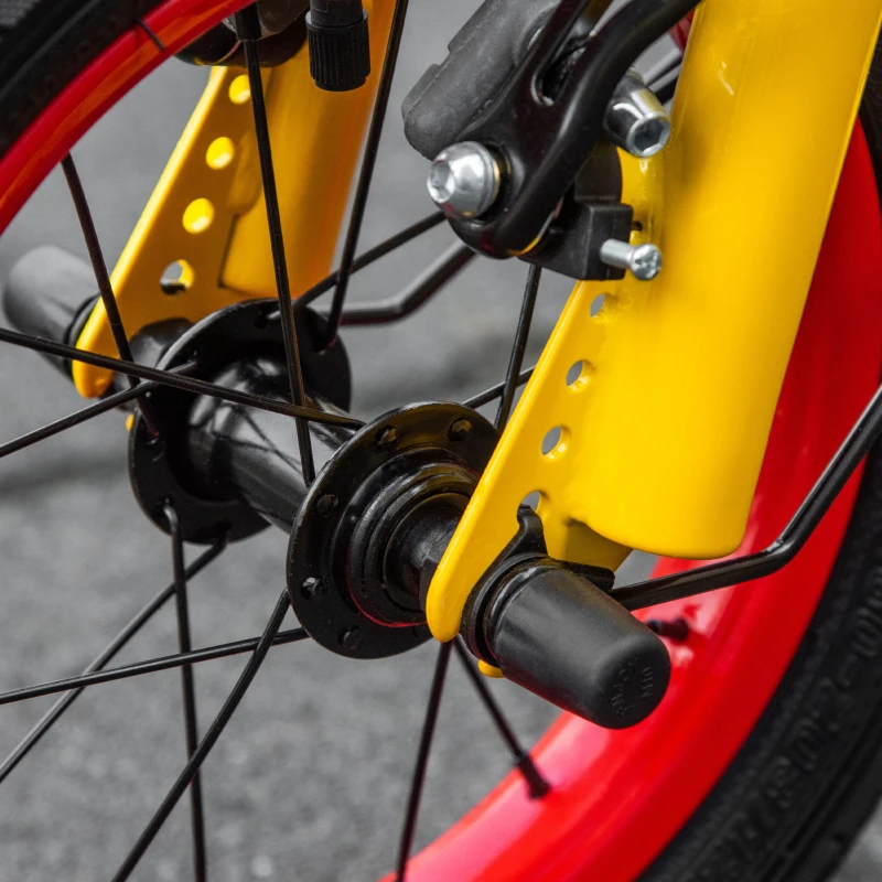 Aosom Kids Kick Scooter Adjustable Height, Front Rear Dual Brakes, 12-Inch Inflatable Rubber Wheels, for 5+ Years, Yellow