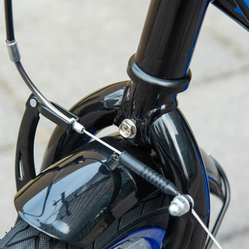 Aosom Kids Kick Scooter Adjustable Height, Front Rear Dual Brakes, 12-Inch Inflatable Rubber Wheels, for 5+ Years, Blue