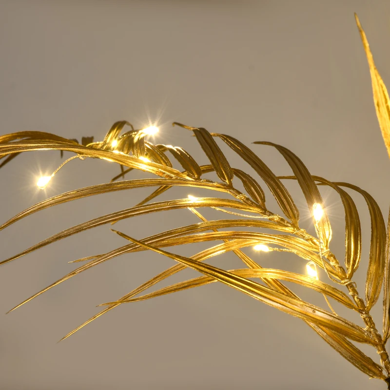 HOMCOM 5 ft Artificial Palm Tree Light with Pre-Lit LED Light for Home Party, Indoor and Covered Outdoor Use