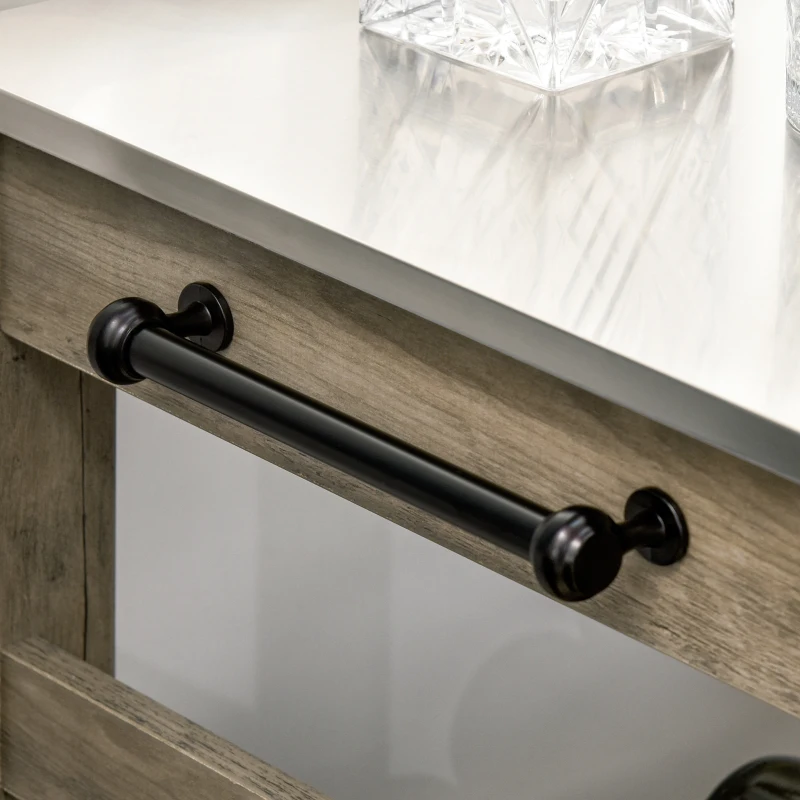 HOMCOM Kitchen Cart, Rolling Kitchen Island Utility Trolley with Stainless Steel Top