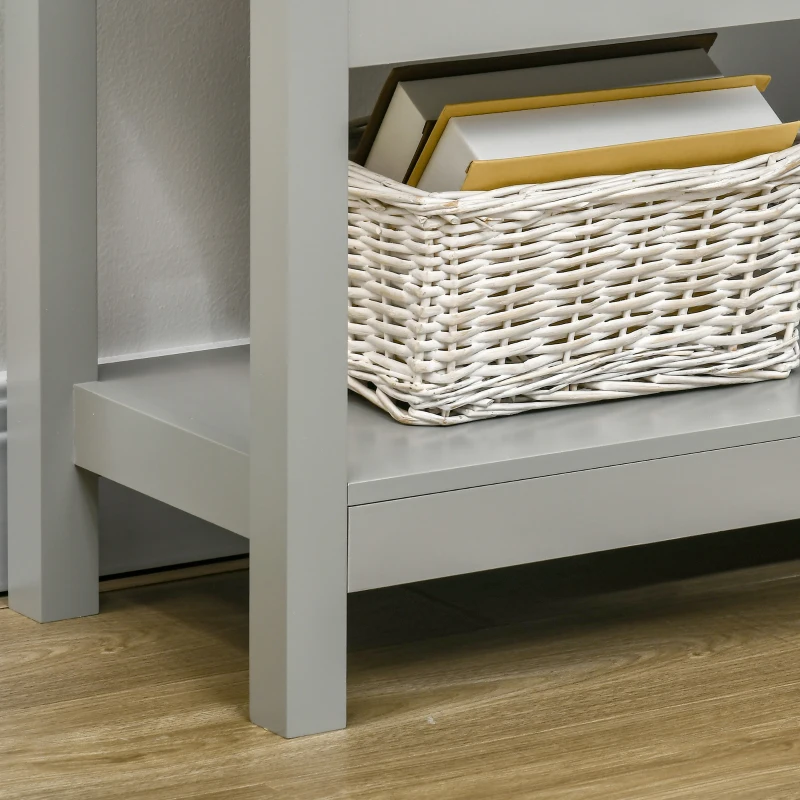 HOMCOM Sideboard Buffet Cabinet, Coffee Bar Cabinet with Storage Drawers and Glass Door for Kitchen, Living Room, Entryway, Gray