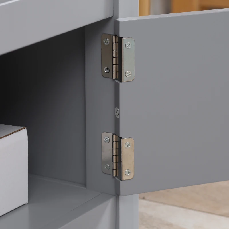 HOMCOM TV Stand, Entertainment Center with Storage, 46" TV Space, Gray