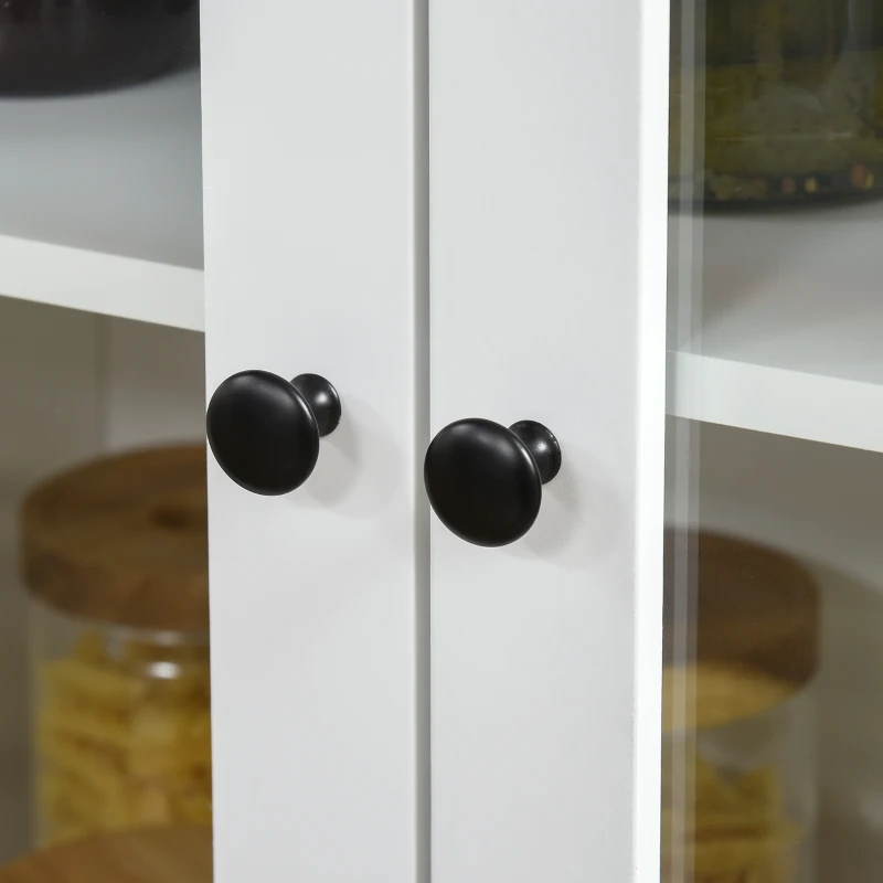 HOMCOM 61" Kitchen Pantry Cabinet with Storage, White