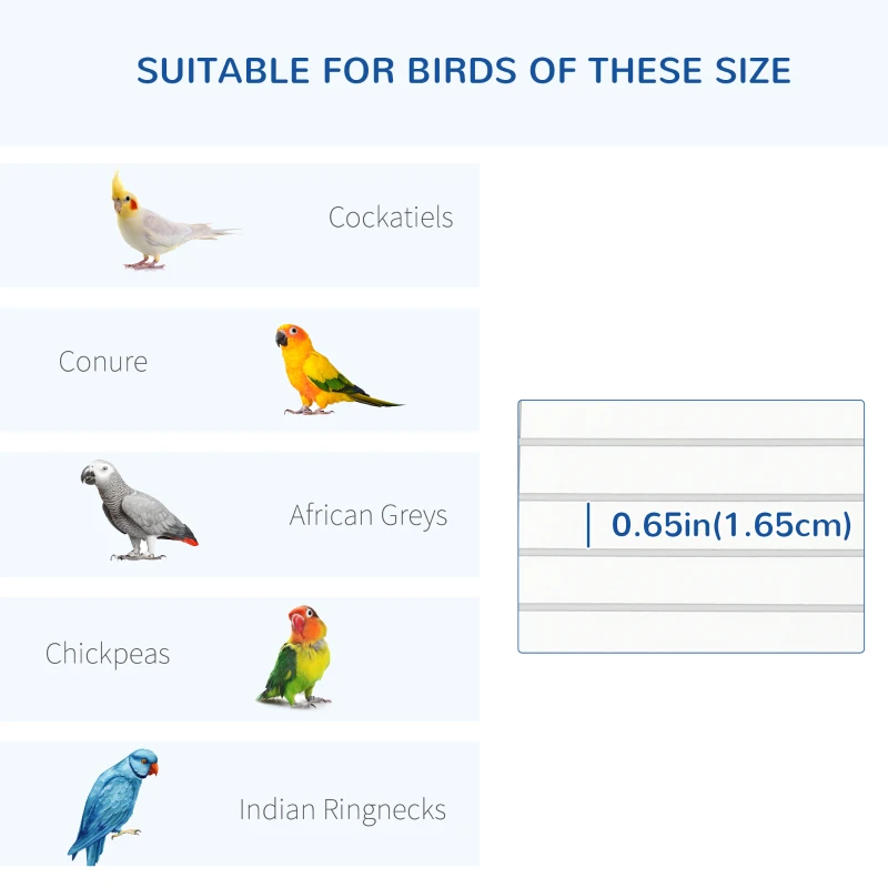 PawHut 18" Heavy Duty Wrought Iron Travel Bird Cage Carrier With Handle Perch And Accessories - White