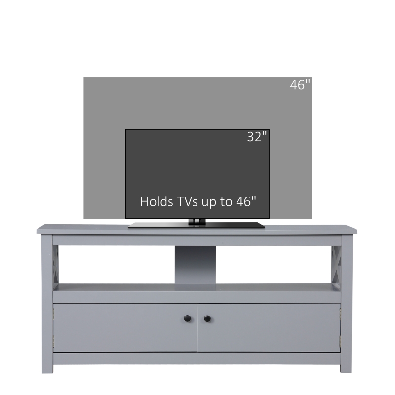 HOMCOM TV Stand, Entertainment Center with Storage, 46" TV Space, Gray
