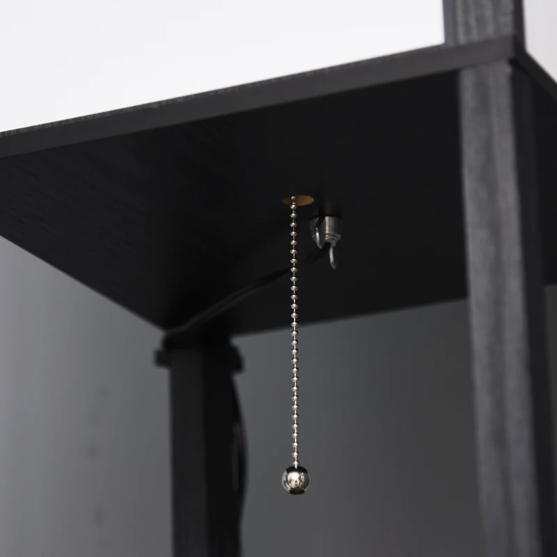 HOMCOM Modern Shelf Floor Lamp with Dual Ambient Light, Standing Lamp Living Room, Bedroom, 10.25"x10.25"x61.5", Black