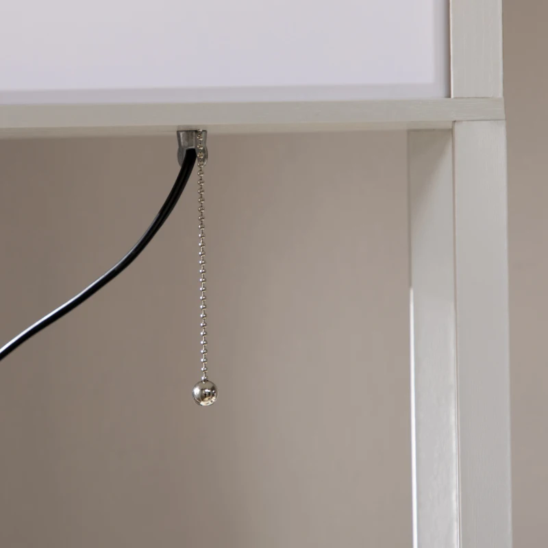 HOMCOM Modern Shelf Floor Lamp with Dual Ambient Light, Standing Lamp Living Room, Bedroom, 10.25"x10.25"x61.5", White