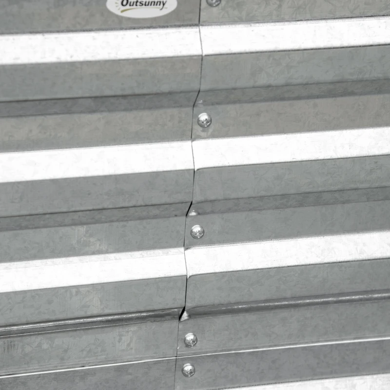 Outsunny Galvanized Raised Garden Bed, Steel Outdoor Planters with Reinforced Rods, 71" x 36" x 23", Silver
