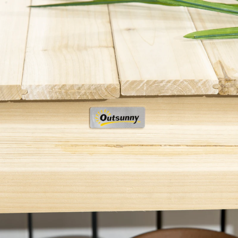 Outsunny Outdoor Potting Bench Wood Potting Table with Hidden Storage Box & Lower Shelf for Garden, Yard, Greenhouse