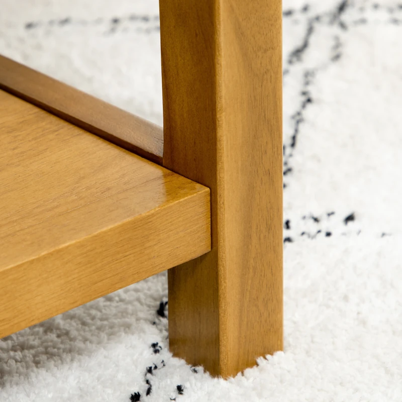 HOMCOM Rustic Coffee Table with Drawers, 2 Tier Wooden Coffee Table Living Room Furniture, Cocktail Table with Storage