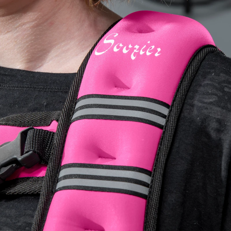 Soozier Body Weighted Vest with Pocket, Soft Skin-Friendly Weighted Workout Vest, Adjustable Weighted Running Equipment, 17.6 lbs., Pink