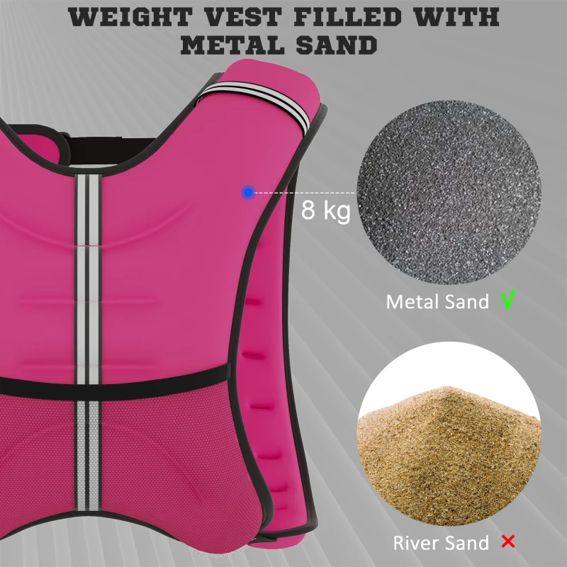 Soozier Body Weighted Vest with Pocket, Soft Skin-Friendly Weighted Workout Vest, Adjustable Weighted Running Equipment, 17.6 lbs., Pink