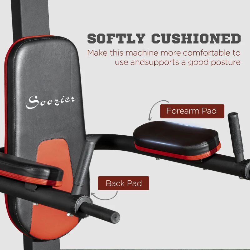 Soozier Multi-Function Power Tower, Pull Up Stand with Dip Station and Push-up Stand, Power Rack Home Gym Equipment