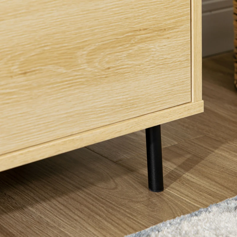 HOMCOM Kitchen Storage Cabinet with 2 Ribbed Drawers for Living Room