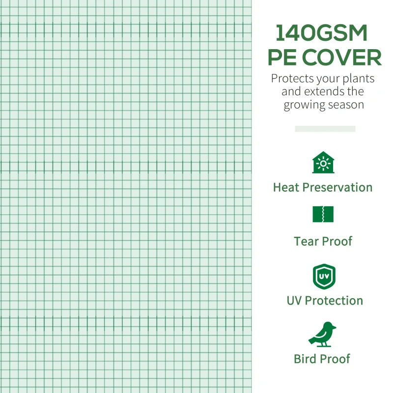 Outsunny 13' x 10' x 6.5' Walk-in Tunnel Greenhouse with 2 Zippered Mesh Doors & 10 Mesh Windows, Upgraded Gardening Plant Hot House with Galvanized Steel Hoops, Green
