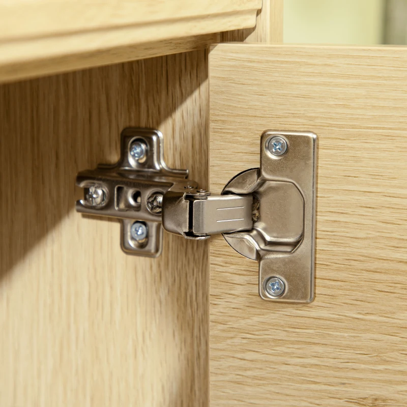 HOMCOM Kitchen Storage Cabinet with 2 Ribbed Drawers for Living Room