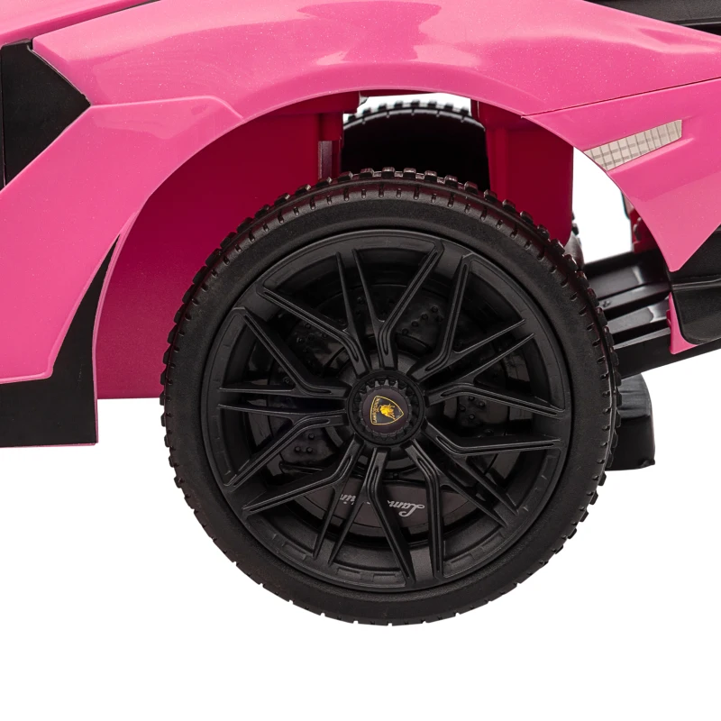 Aosom Licensed Lamborghini SIAN FKP 37 Kids Ride on Push Car, Ride Racer, Foot-to-floor Sliding Car with Music, Headlights, Under Seat Storage, for 18-48 Months, Pink