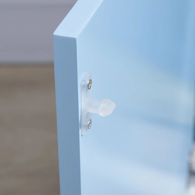 Qaba Toy Storage Organizer, Kids Bookshelf, Freestanding Children Bookcase with Cabinet for Toys Clothes Books, Blue