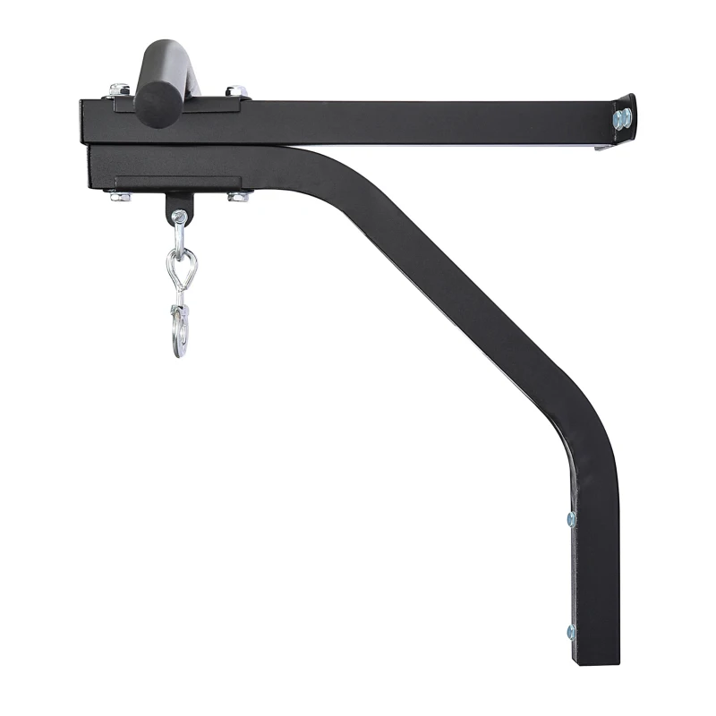 Soozier Heavy-duty Wall Mounted Pull Up Bar with Punching Bag Hanger Boxing Training Hook Black